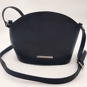 Steve Madden Bpeppa Black Bucket  Crossbody Handbag, Silver Hardware, no scarf